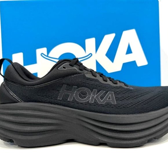 HOKA Men's Bondi8 WIDE Running Shoes Sneaker 1127953 BLACK WIDE SIZES - Picture 4 of 11